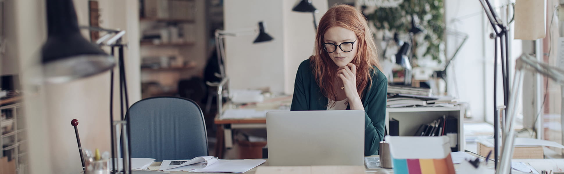 Woman in office