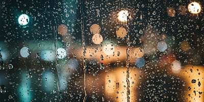 Rain running down a window