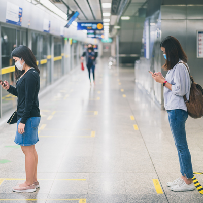 texting while wearing face masks