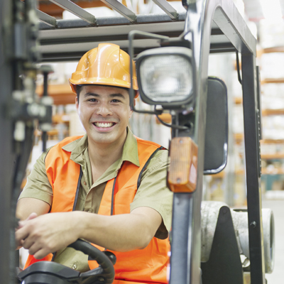 Individual in Forklift