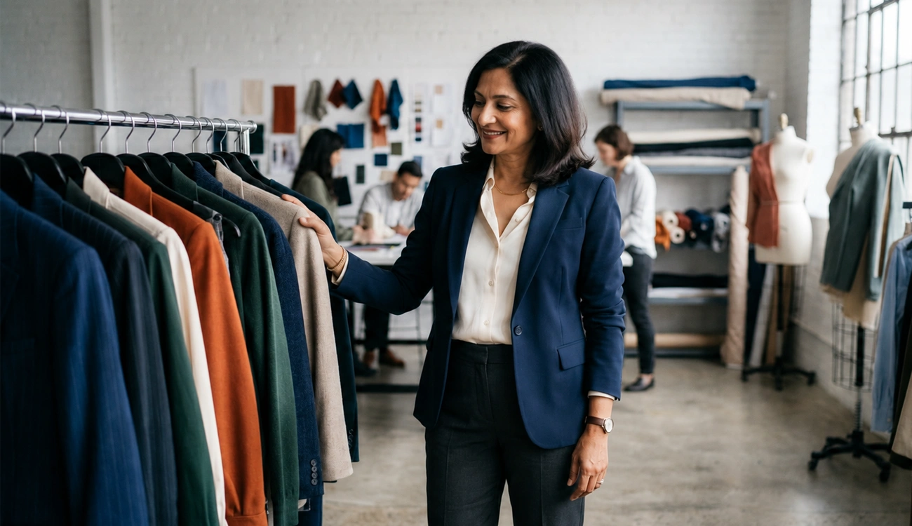 Woman browsing clothes