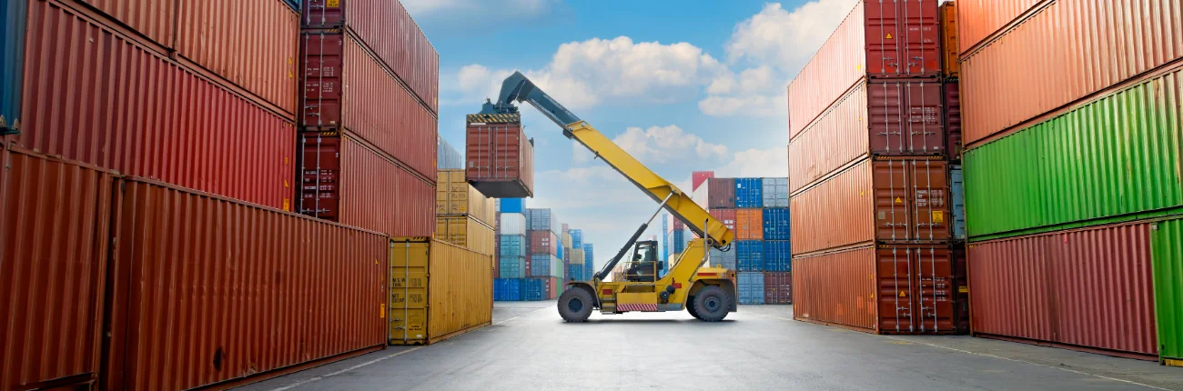 Freight containers with crane