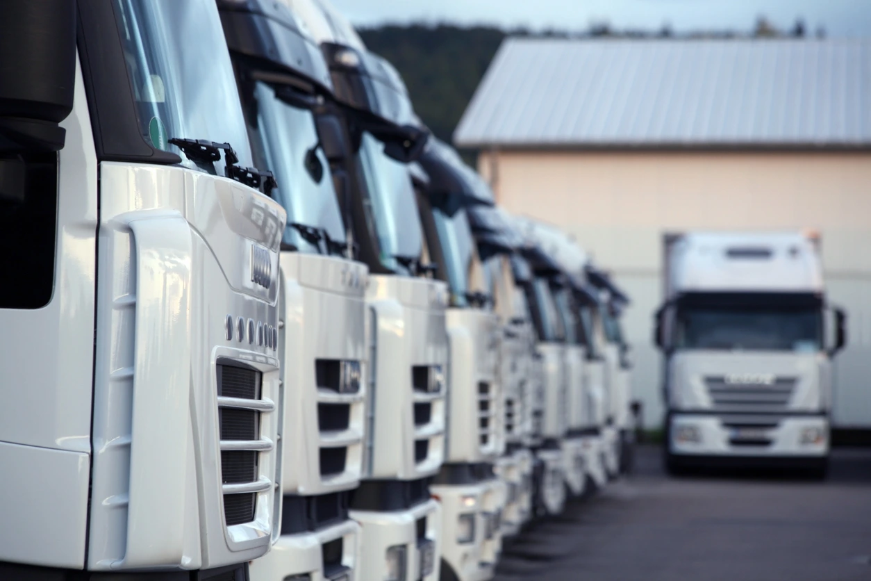 Vans lined up