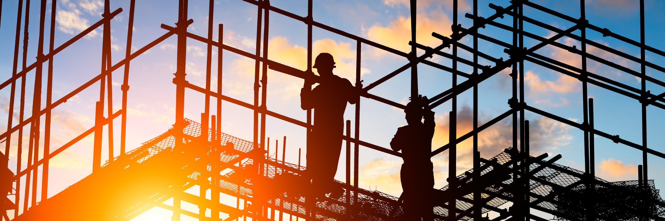 construction at dusk