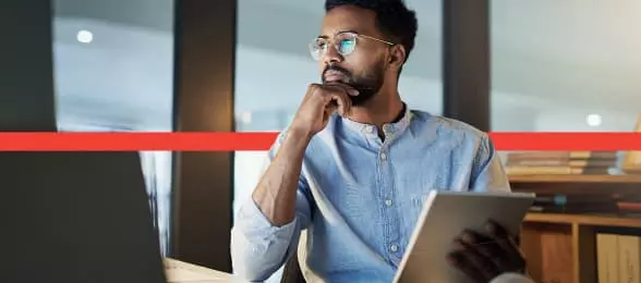 Man looking at computer
